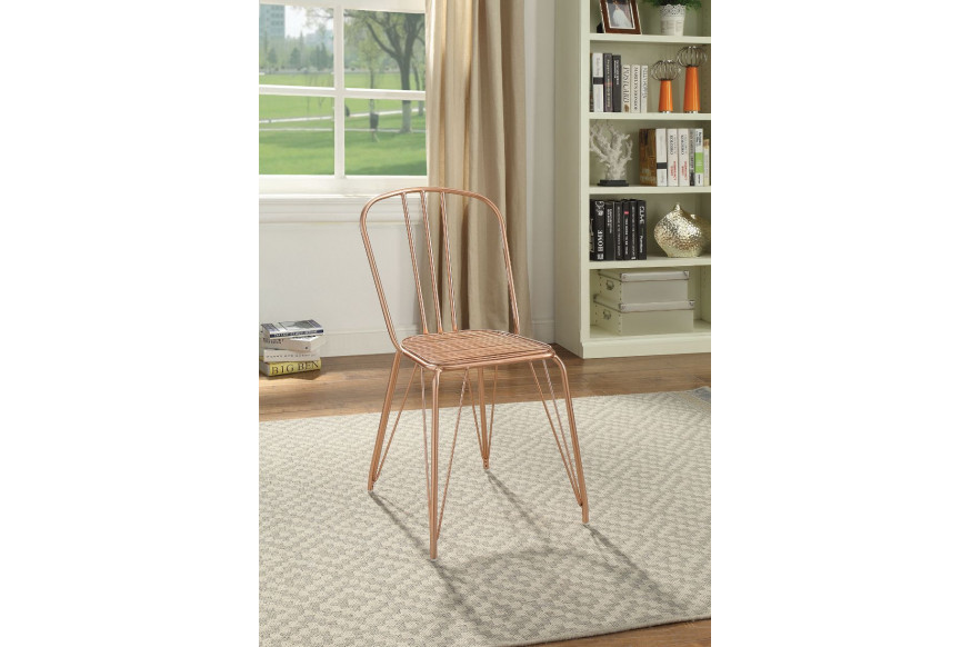 ACME™ Orania Side Chair (2Pc) - Glossy Rose Gold