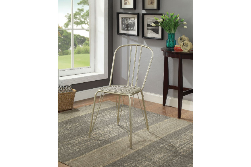 ACME™ Orania Side Chair (2Pc) - Glossy Champagne