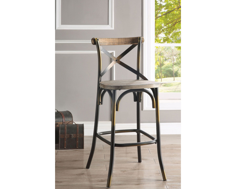 ACME Zaire Antique Bar Chair - Copper Brown