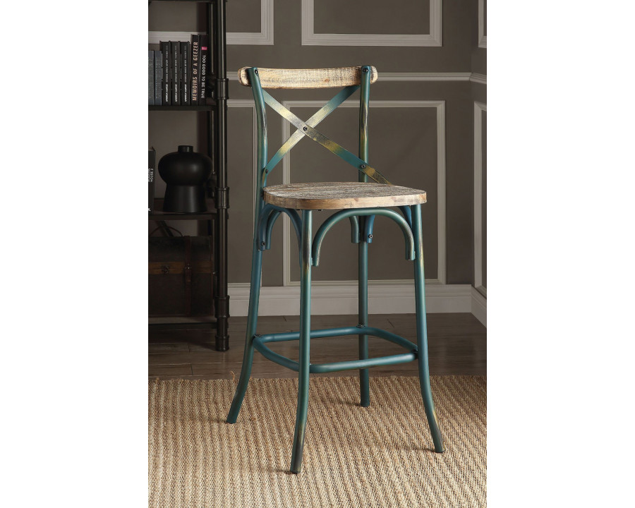 ACME Zaire Antique Bar Chair - Sky Blue