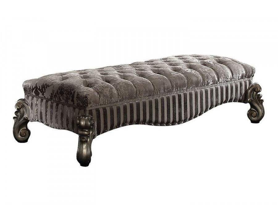 ACME Versailles Bench - Antique Platinum Silver