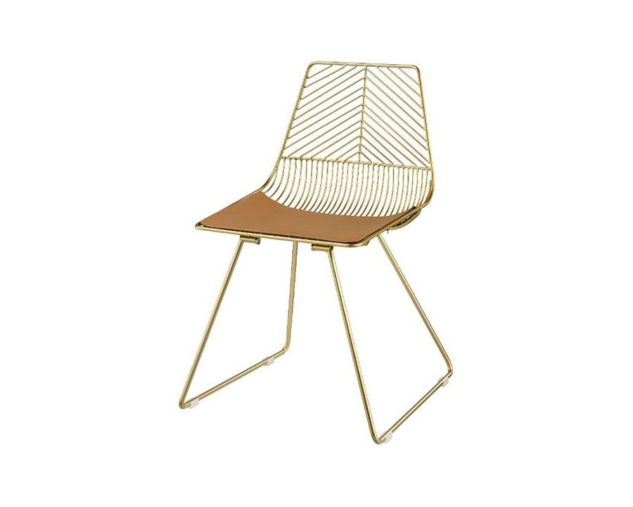 ACME - Faina Side Chair (Set-2) in Whiskey/Gold