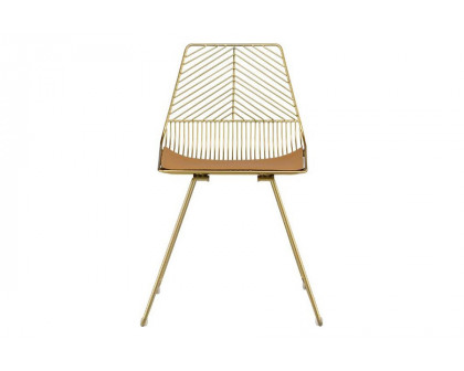 ACME - Faina Side Chair (Set-2) in Whiskey/Gold