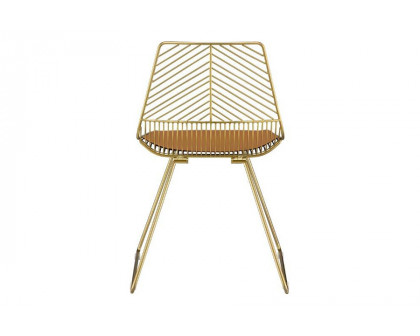 ACME - Faina Side Chair (Set-2) in Whiskey/Gold