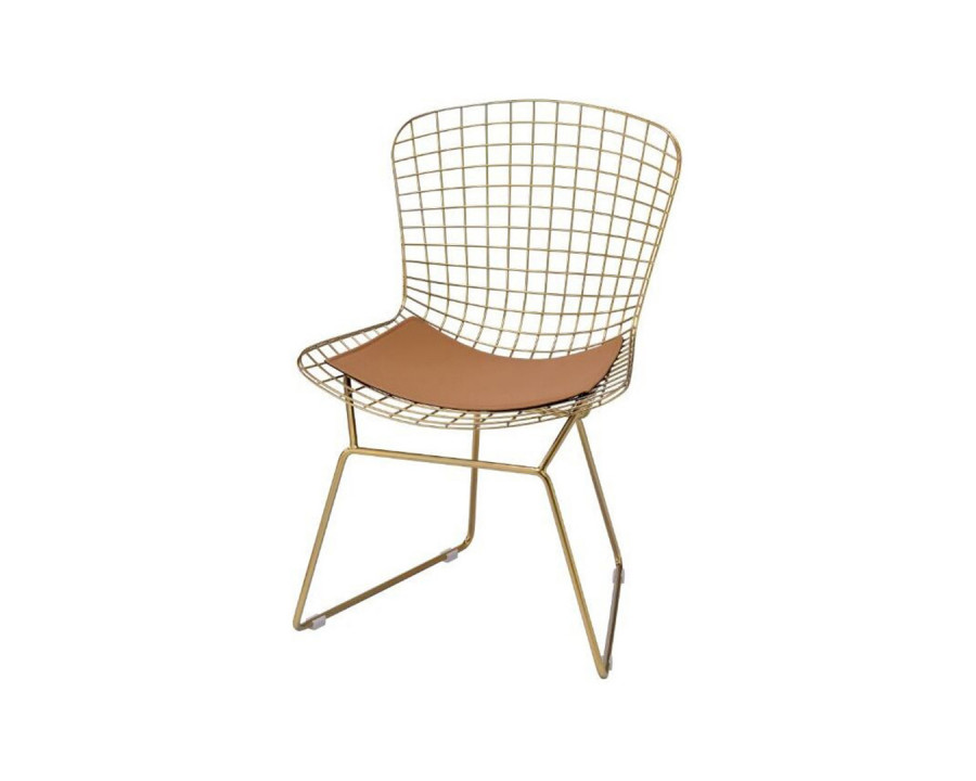 ACME - Achellia Side Chair (Set-2) in Whiskey/Gold