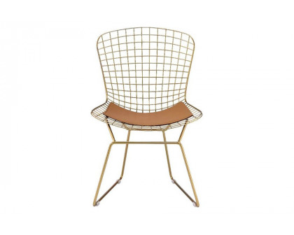 ACME - Achellia Side Chair (Set-2) in Whiskey/Gold