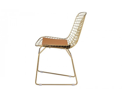 ACME - Achellia Side Chair (Set-2) in Whiskey/Gold