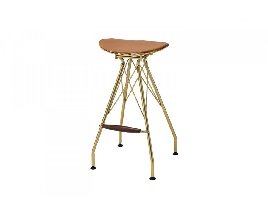 ACME - Dragea Bar Stool (Set-2) in Whiskey/Gold