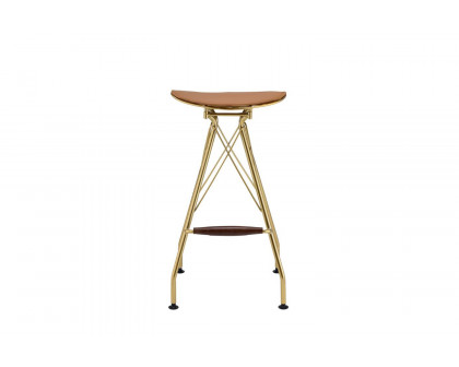 ACME - Dragea Bar Stool (Set-2) in Whiskey/Gold