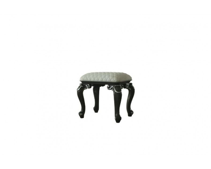 ACME - House Delphine Stool in Ivory/Charcoal