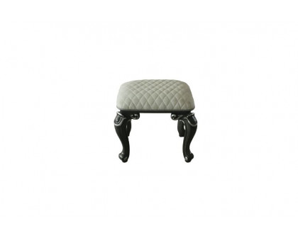 ACME - House Delphine Stool in Ivory/Charcoal