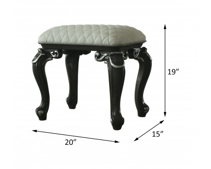 ACME - House Delphine Stool in Ivory/Charcoal