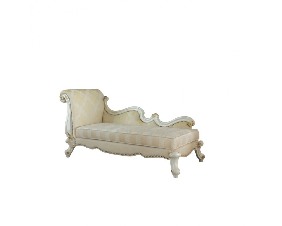 ACME Picardy Chaise Lounge with 2 Pillows - Pattern Antique Pearl