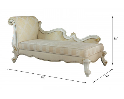 ACME Picardy Chaise Lounge with 2 Pillows - Pattern Antique Pearl