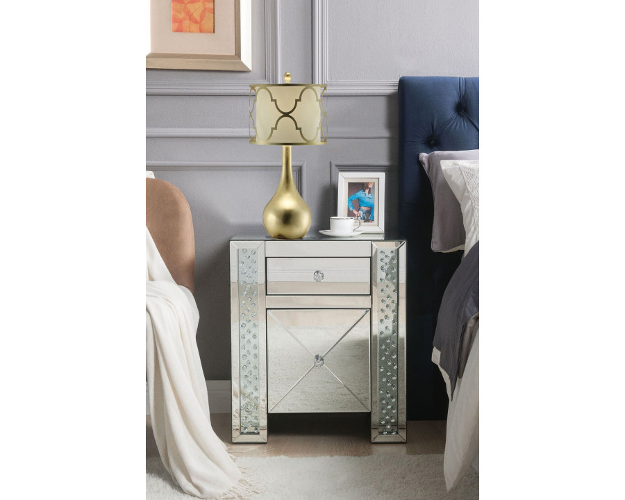 ACME - Nysa Accent Table in Faux Crystals