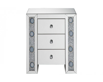 ACME - Sonia Accent Table in Mirrored/Faux Agate Stone