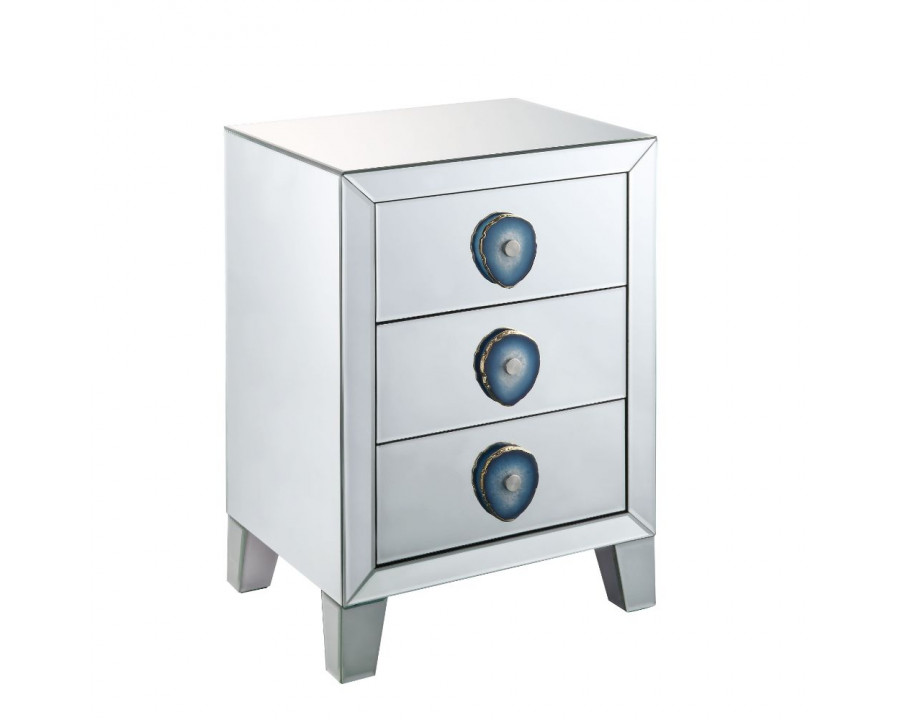 ACME - Filip Accent Table in Mirrored/Faux Agate