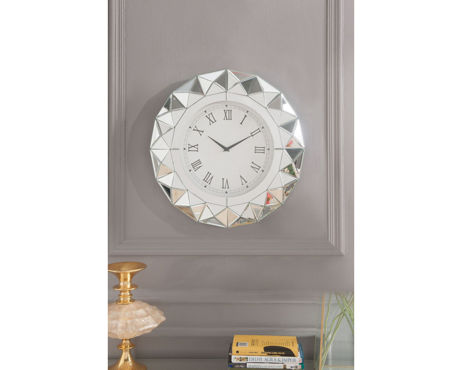 ACME - Dominic Wall Clock in Mirrored (97046)