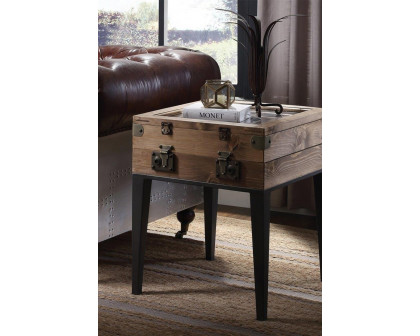 ACME - Kolin Accent Table in Rustic Oak/Matte Gray