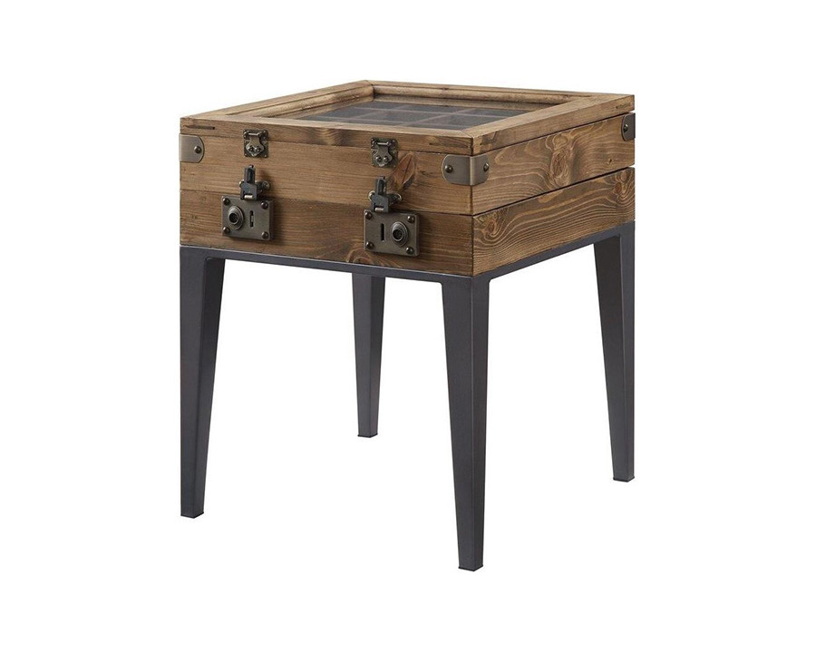 ACME - Kolin Accent Table in Rustic Oak/Matte Gray