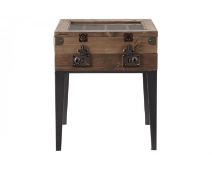 ACME - Kolin Accent Table in Rustic Oak/Matte Gray