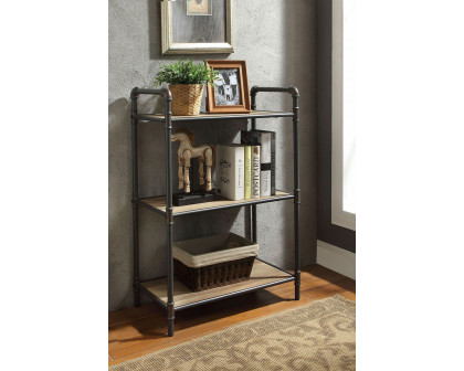 ACME - Itzel Antique Oak and Sandy Gray Bookshelf