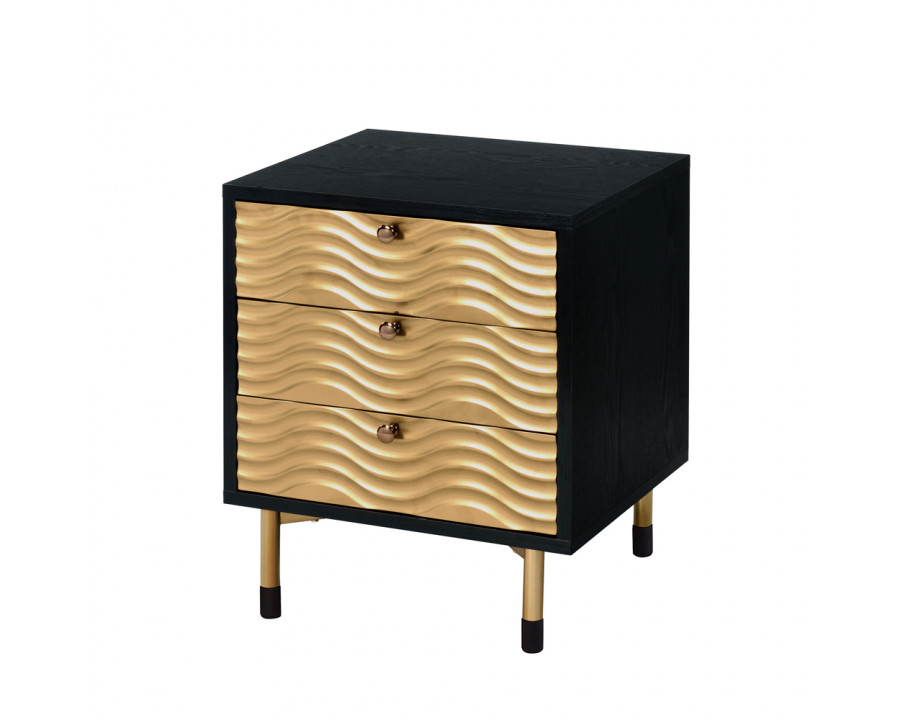 ACME - Alston Accent Table in Black/Champagne