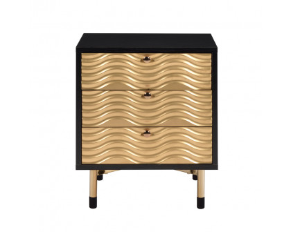 ACME - Alston Accent Table in Black/Champagne