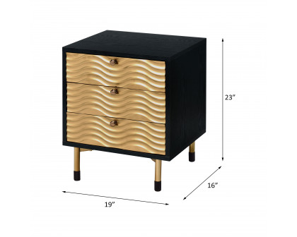 ACME - Alston Accent Table in Black/Champagne