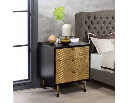 ACME - Alston Accent Table in Black/Champagne