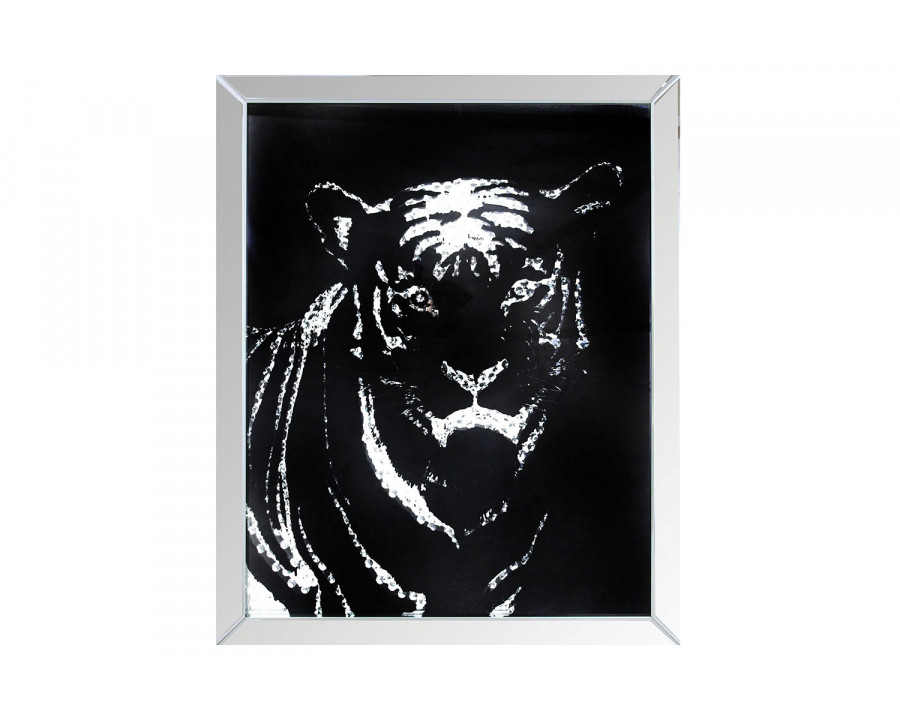 ACME Nevina Mirrored and Crystal Wall Decor - Tiger