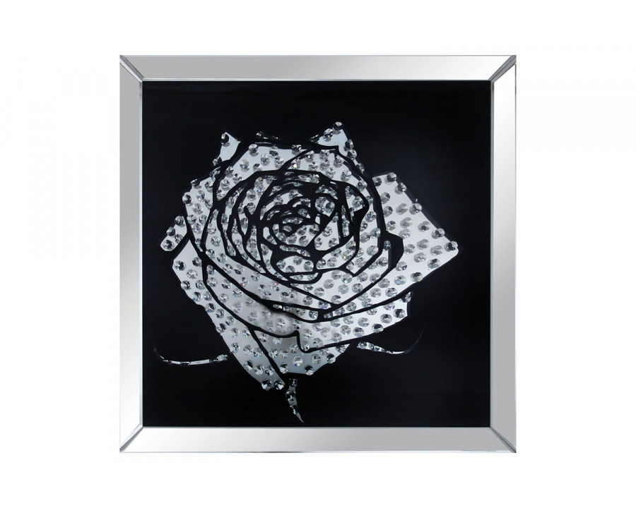 ACME Nevina Mirrored and Crystal Wall Decor - Rose