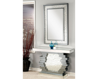 ACME - Nysa Accent Mirror in Mirrored/Faux Crystals (97387)