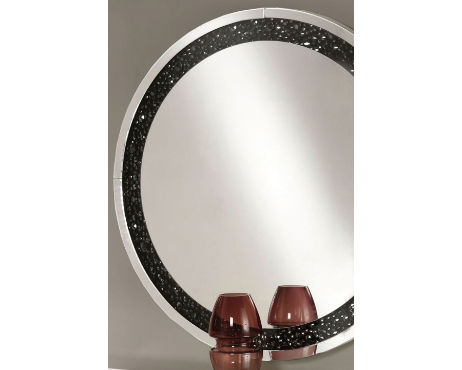 ACME - Nysa Accent Mirror in Mirrored/Faux Crystals (97392)