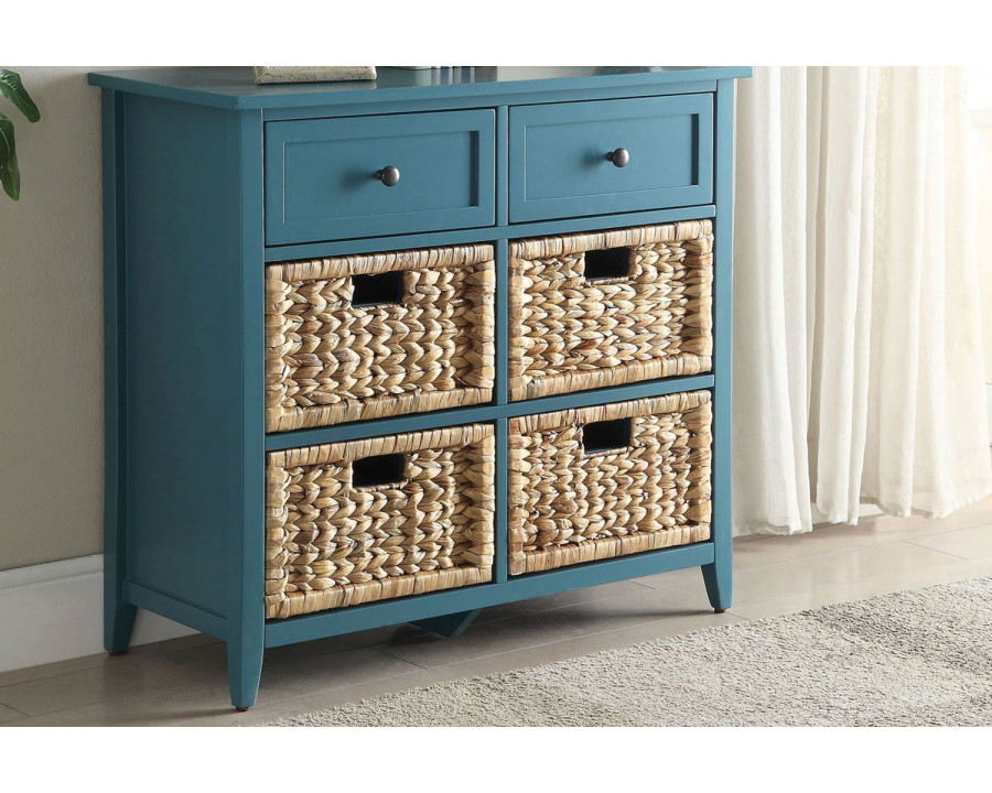 ACME Flavius Console Table - Teal, 6 Drawer