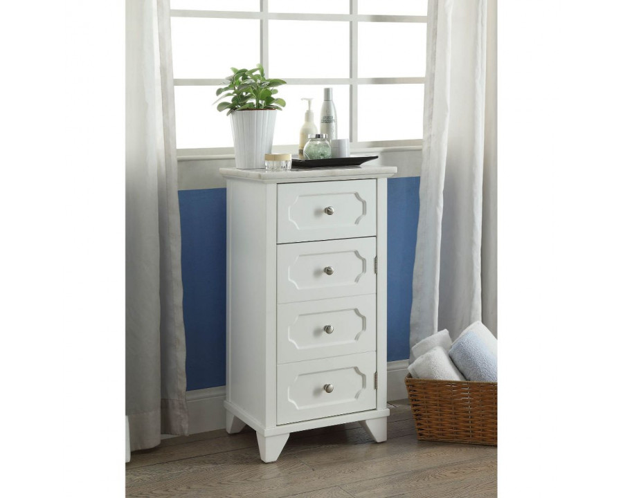 ACME - Shakeia Cabinet in Marble Top/White