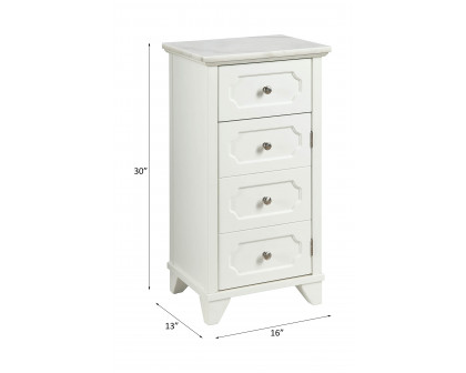 ACME - Shakeia Cabinet in Marble Top/White