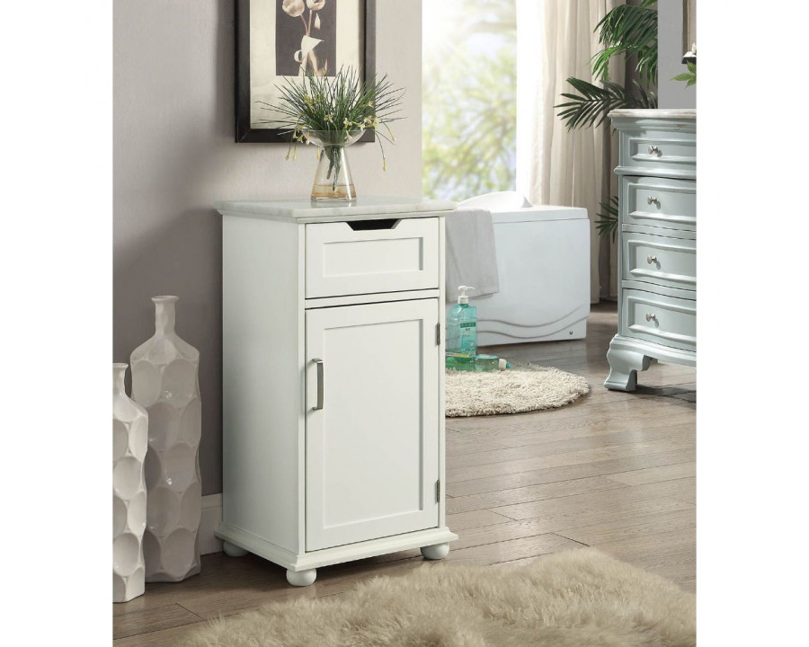 ACME - Shizo Cabinet in Marble Top/White