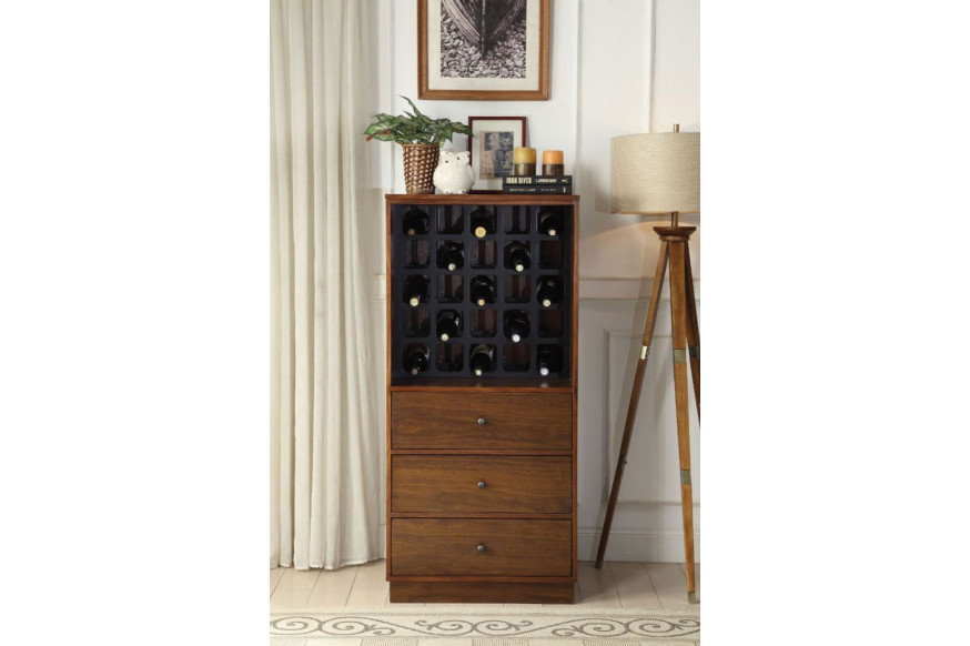 ACME™ Wiesta Drawer Wine Cabinet - Walnut