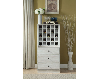 ACME™ Wiesta Drawer Wine Cabinet - Antique White