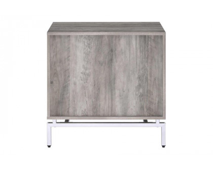 ACME - Cistus Accent Table in Weathered Gray Oak/White