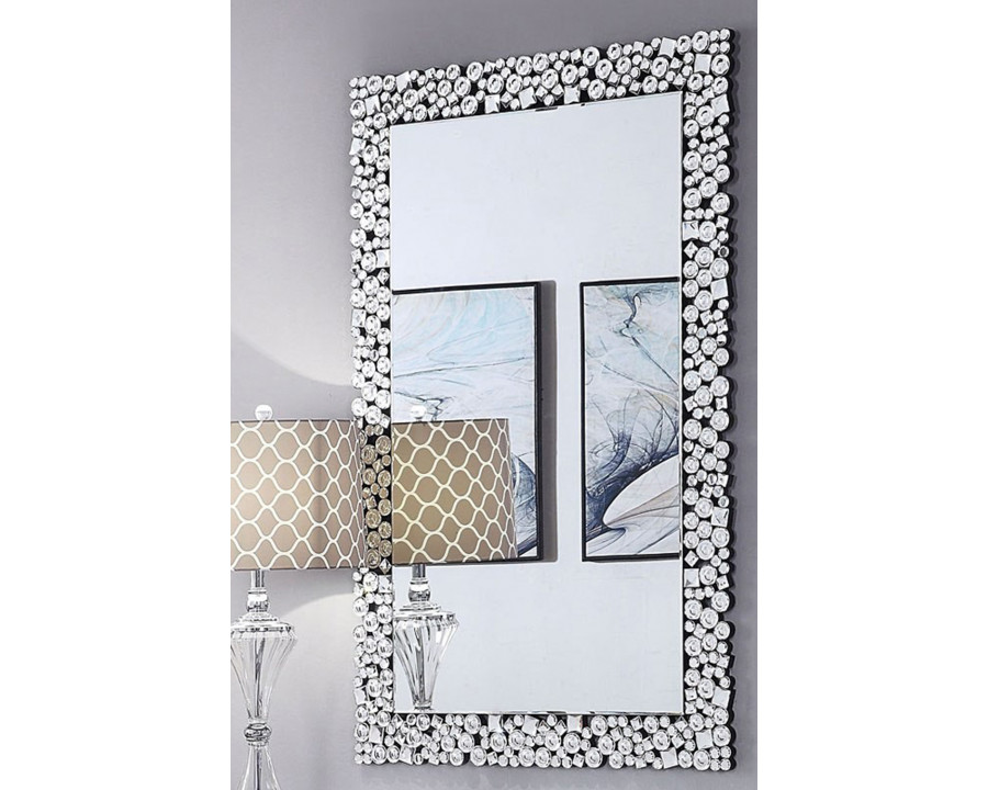 ACME - Kachina Accent Mirror in Mirrored/Faux Gems (97574)