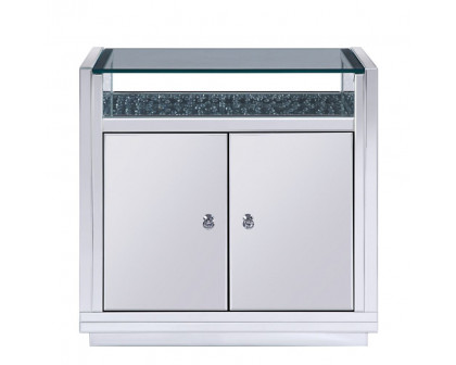 ACME - Nysa Accent Table in Mirrored/Faux Crystals (97577)