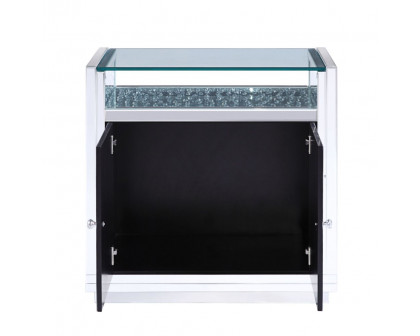 ACME - Nysa Accent Table in Mirrored/Faux Crystals (97577)