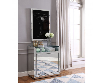 ACME - Nysa Accent Table in Mirrored/Faux Crystals (97577)