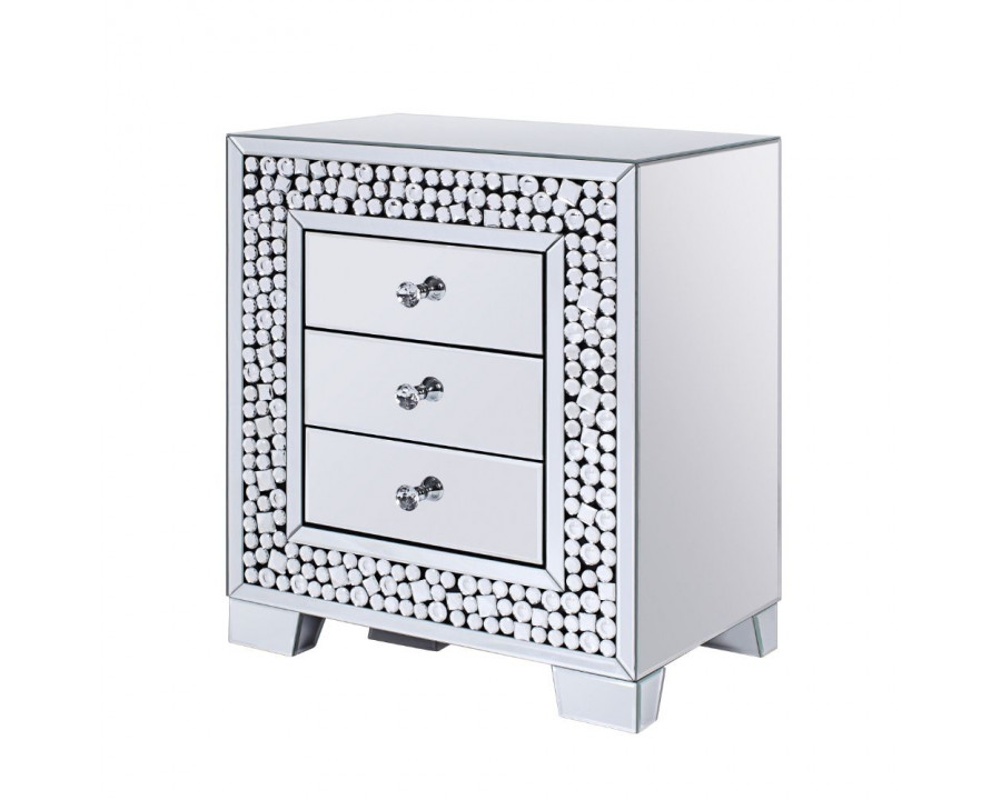 ACME - Kachina Accent Table in Mirrored/Faux Gems