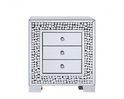 ACME - Kachina Accent Table in Mirrored/Faux Gems