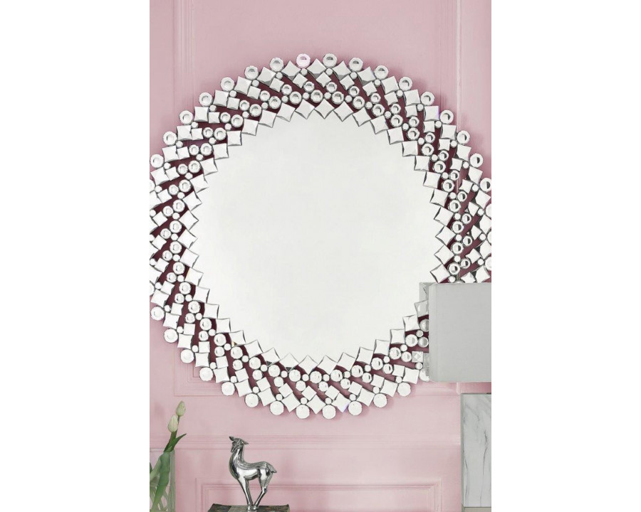 ACME - Kachina Accent Mirror in Mirrored/Faux Gems (97585)