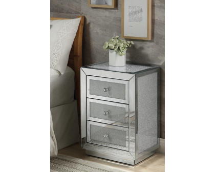 ACME - Noralie Accent Table in Mirrored/Faux Diamonds (97660)