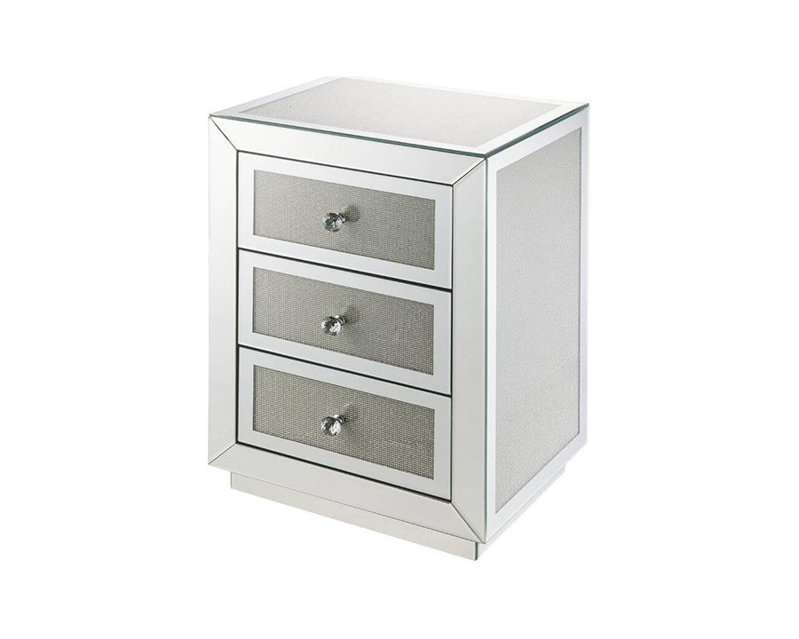 ACME - Noralie Accent Table in Mirrored/Faux Diamonds (97660)